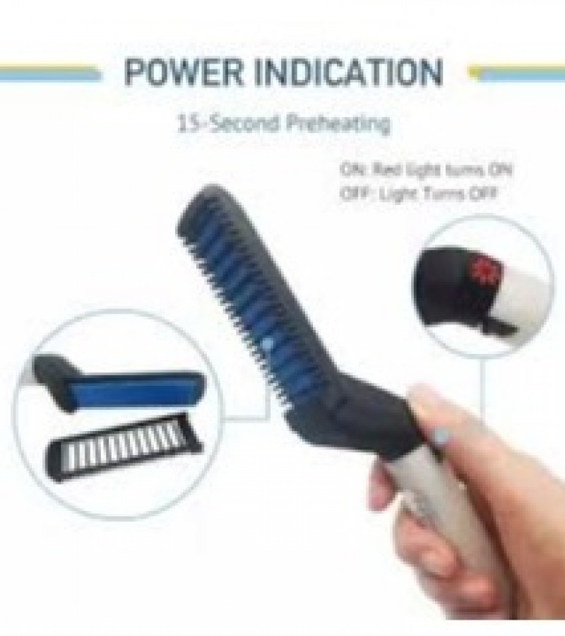 Hair & Beard Straightner Brush Hair Comb Brush for men