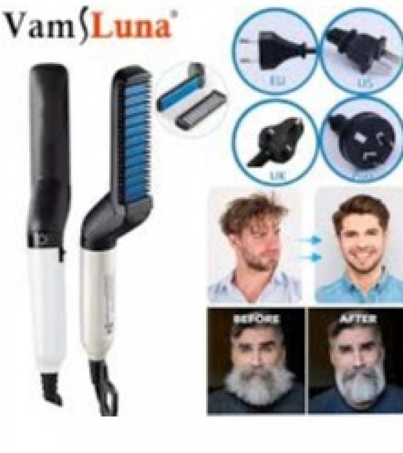 Hair & Beard Straightner Brush Hair Comb Brush for men