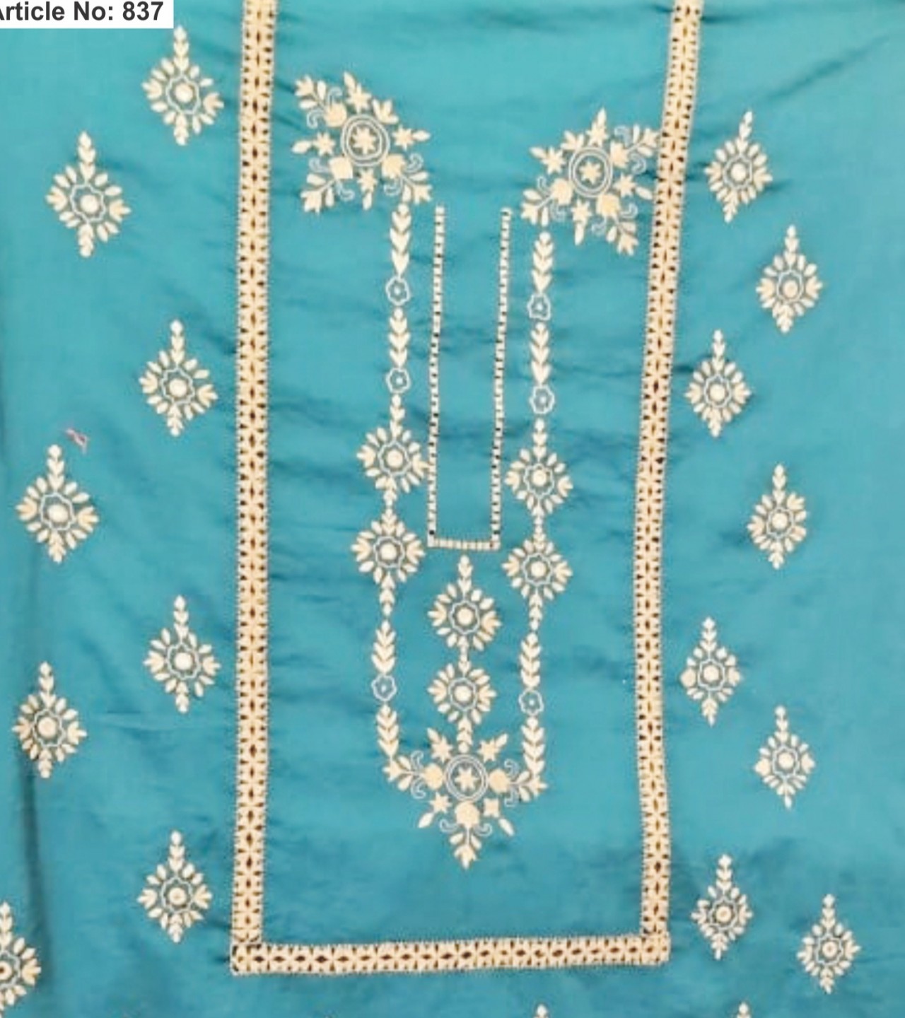 hand embroidered unstitched ladies suit