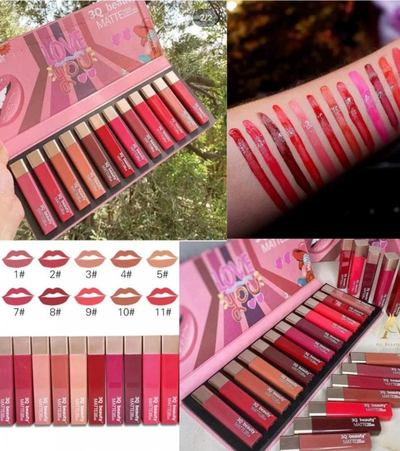 Lipgloss Set of 12 Pieces Matte Glossy Lip gloss Ultra HD