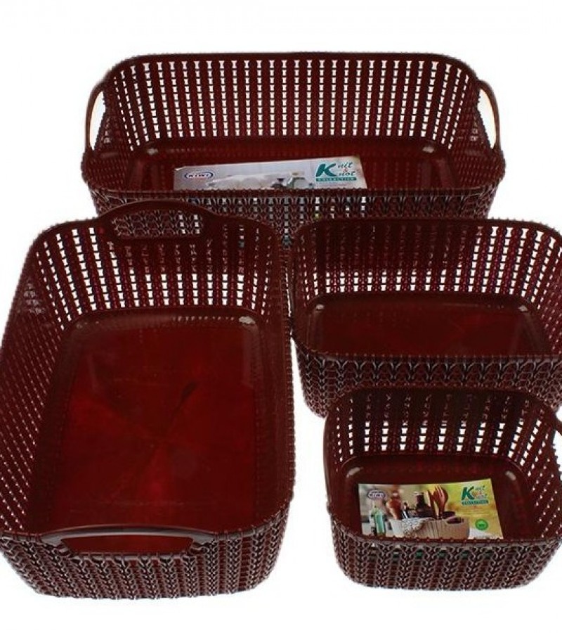 Multipurpose Vanity Shelf Storage Baskets - Set Of 4