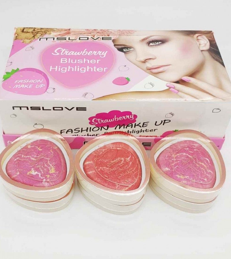 Powder Blusher RUBOR MSLOVE 3 COLORES pack of 3