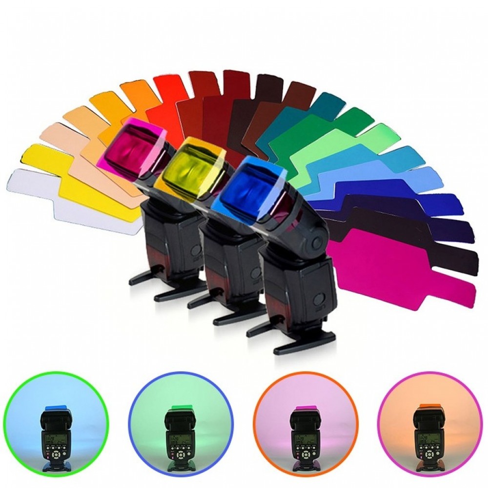 12 Pcs Universal Colour Card Gel Lighting Diffuser Studio Lights For DSLR Cameras