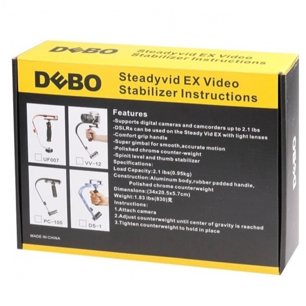 Debo UF-007 Handheld Video Stabilizer for DSLR Camera Camcorder And Mobile - Black