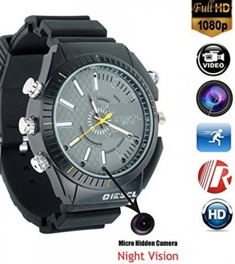 DVR IR Night Vision Wrist Watch With Hidden Spy Camera - HD 1080P