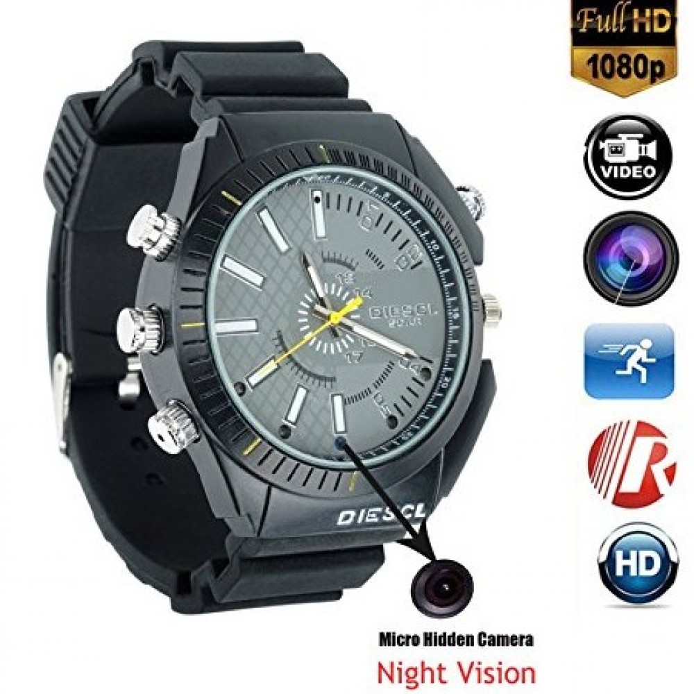 DVR IR Night Vision Wrist Watch With Hidden Spy Camera - HD 1080P