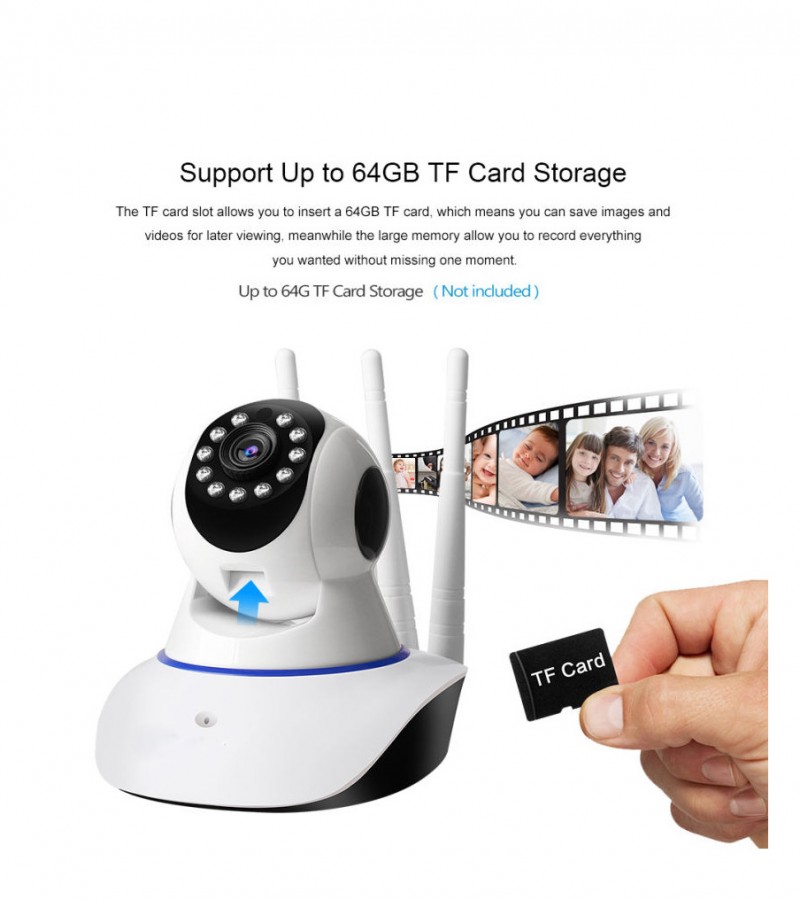 IP Wireless Camera 360° view Rotatable, HD WiFi CCTV Surveillance Camera