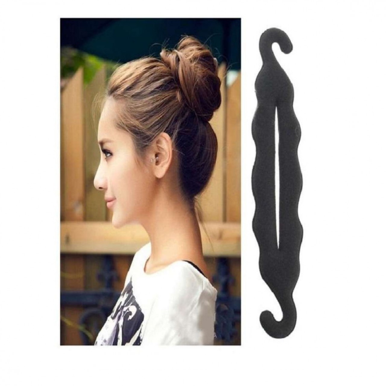 Hair Styling Tool - Magic Foam Bun Styling Tool - Black
