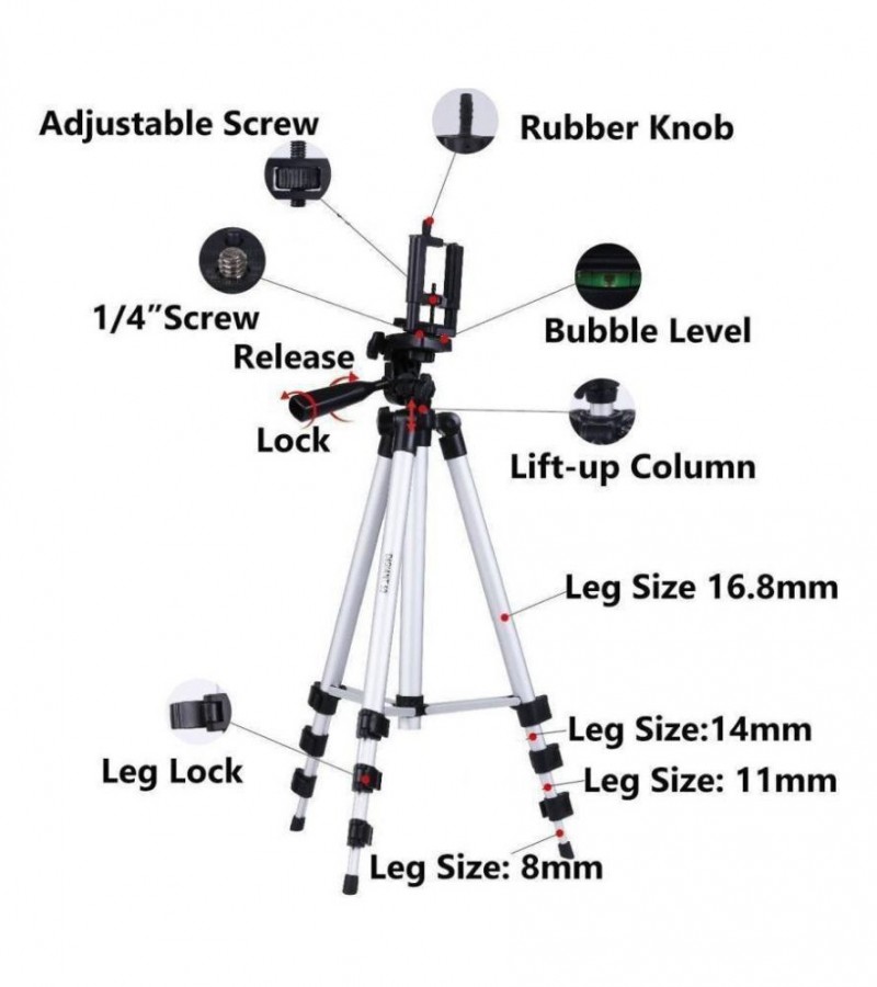 New 3110 Tripod Stand for Mobile - TikTok Stand-Mobile Stand-Tripod Stand for YouTuber and TikToker