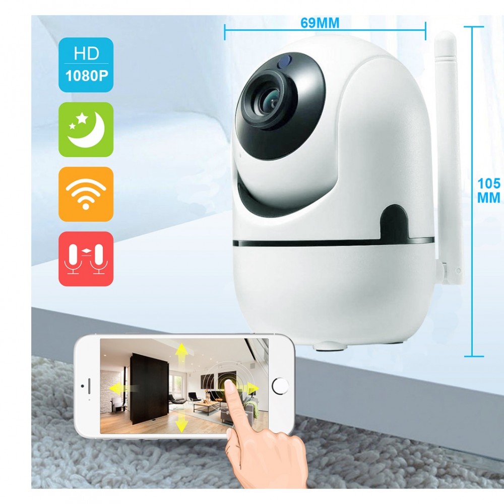 New HD 2MP IP WIFI Camera With Motion Auto Tracking IR Night Vision TF Slot Alarm Recording PTZ IP C