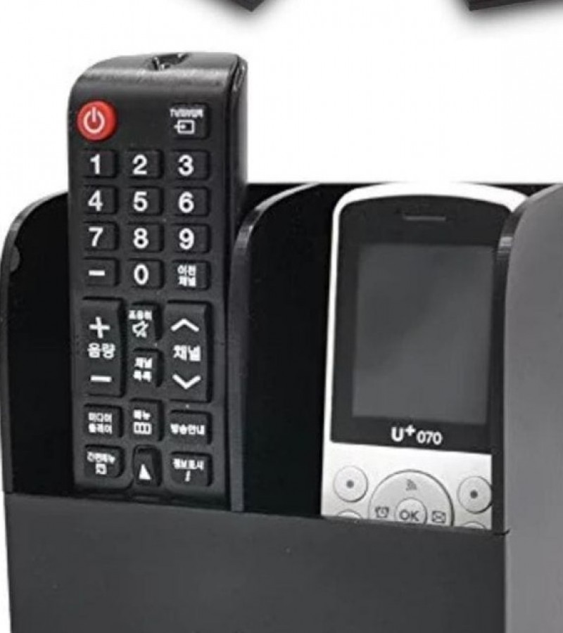 Remote Control Holder Wall Mount Media Organizer Box 3T Acrylic Plastic Black code (0300)