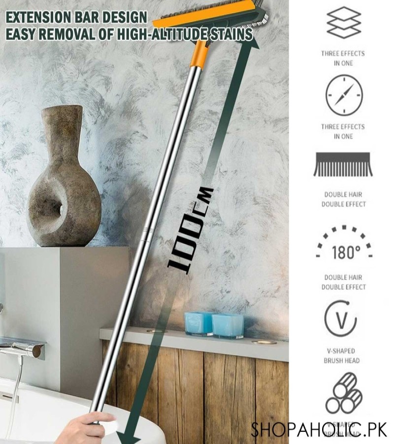 3 In 1 Magic Broom Floor Cleaning Scrub Brush With Wiper