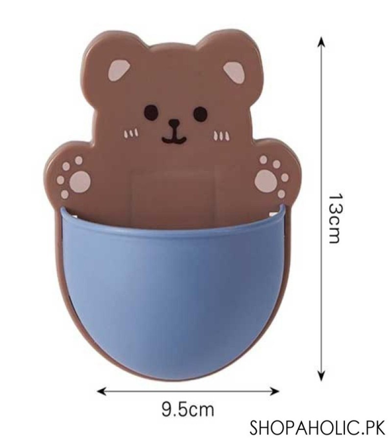 Bear Wall Storage Box For Mobile Phone Plug, Toothpaste And Toothbrush Holder
