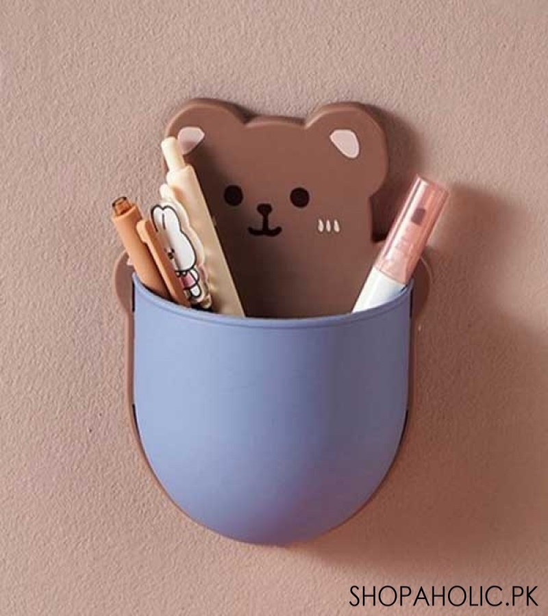 Bear Wall Storage Box For Mobile Phone Plug, Toothpaste And Toothbrush Holder