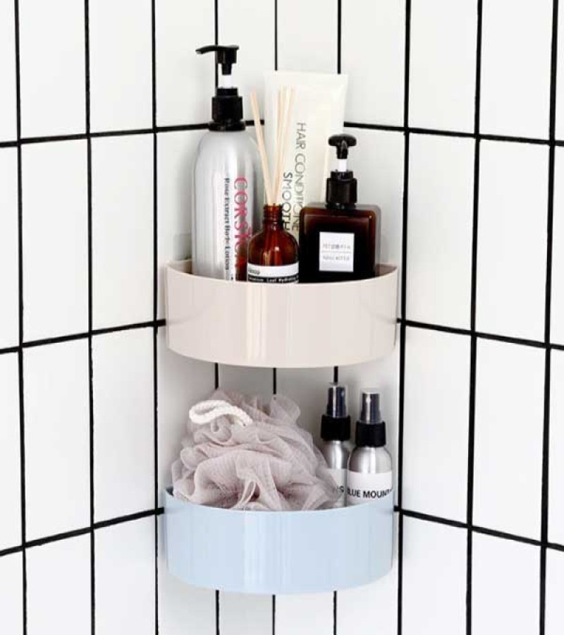 Corner Shelf Kitchen And Bathroom Basket Holder Screwless