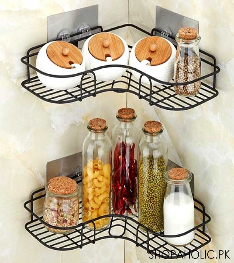 Kitchen And Bathroom Corner Iron Rack
