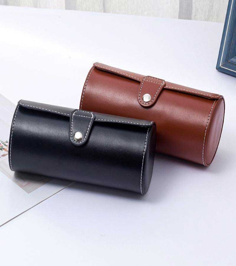 Luxury 3 Slots Leather Watch Box Organizer