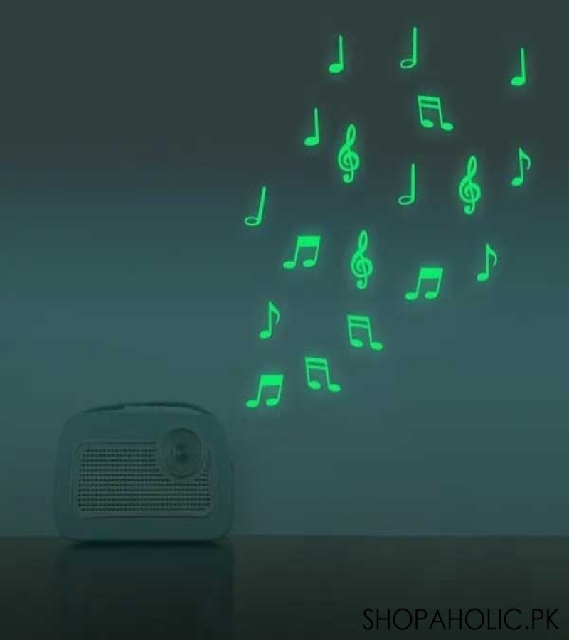 (Set Of 15 Pcs) Fluorescent Luminous Music Notes - Glow In The Dark