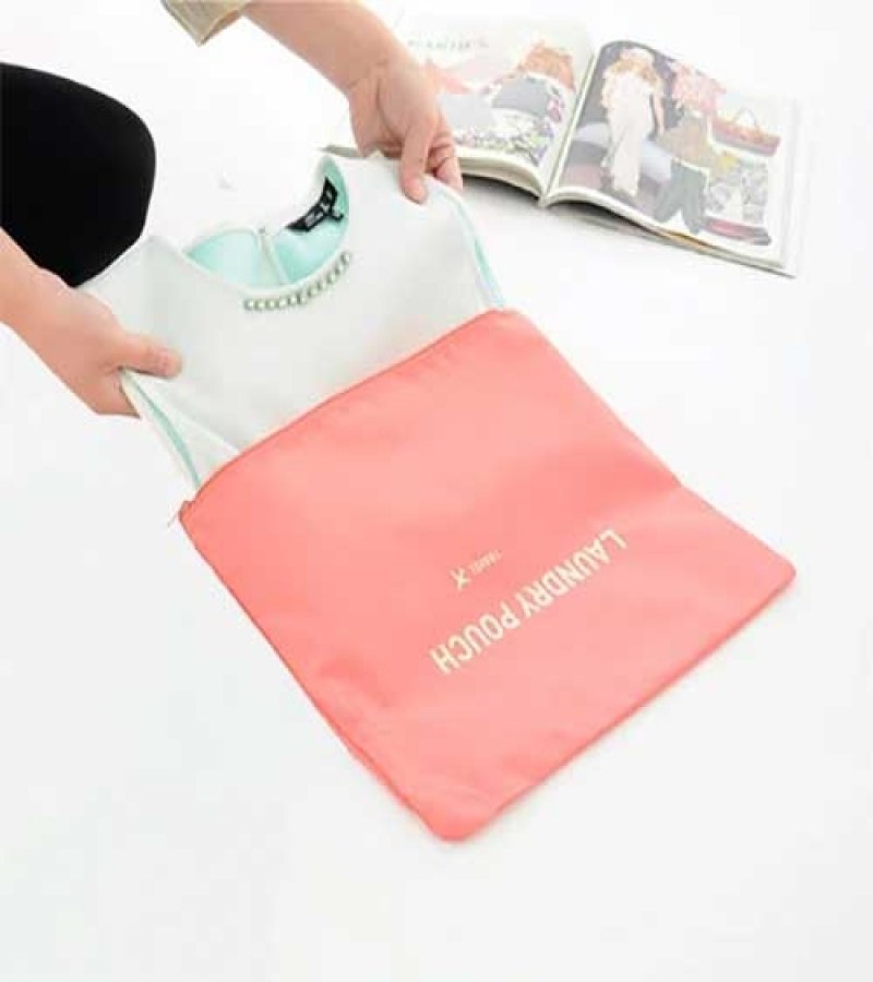(Set Of 6) Travel Organizer Storage Bags Portable Luggage Organizer Clothes Tidy Pouch Suitcase Packing Cube Case