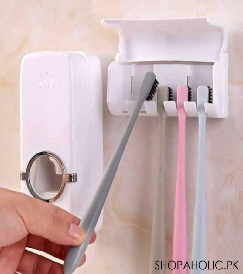 Toothpaste Dispenser And Toothbrush Holder