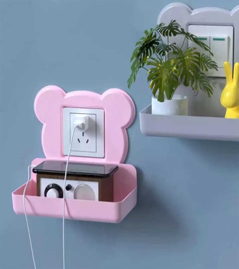 Wall Mounted Mickey Mouse Shaped Socket Mobile Phone Storage Holder