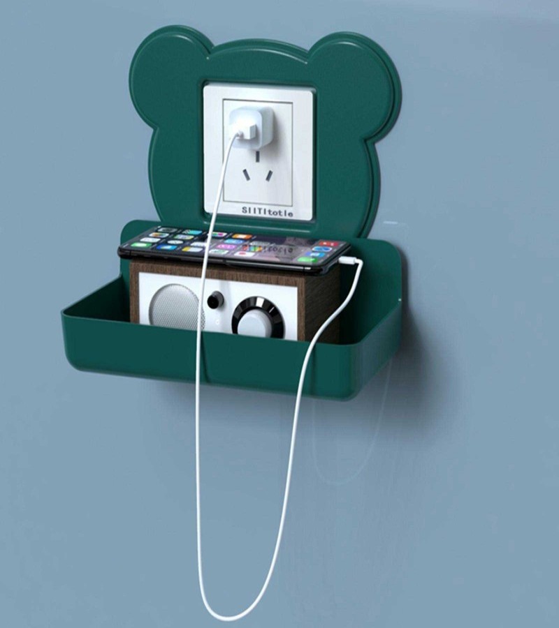 Wall Mounted Mickey Mouse Shaped Socket Mobile Phone Storage Holder
