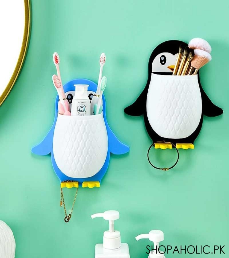 Wall Mounted Penguin Toothbrush Storage Holder