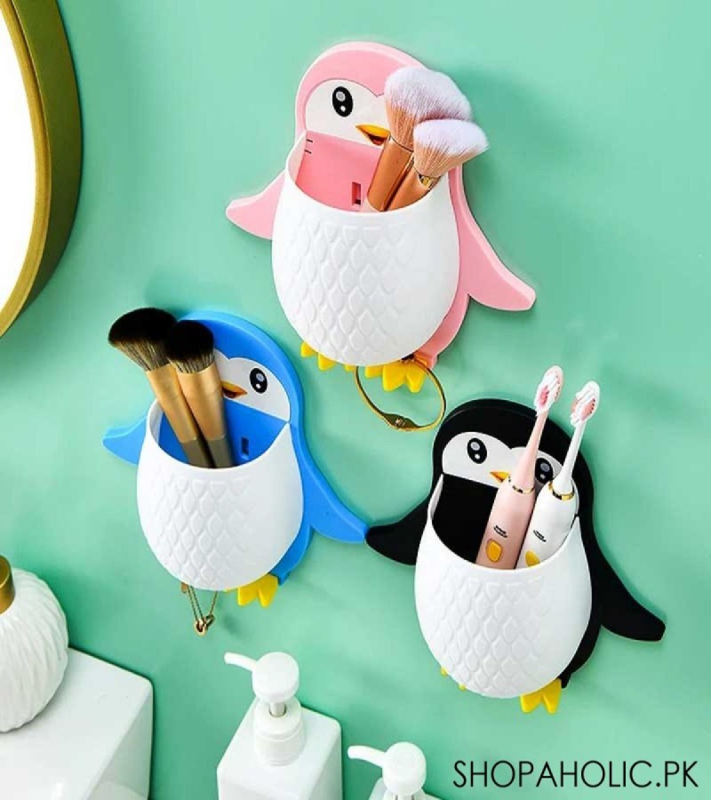 Wall Mounted Penguin Toothbrush Storage Holder