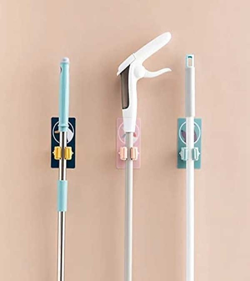 Wall Mounted Self Adhesive Character Broom Mop Holder For Home, Kitchen And Wardrobe