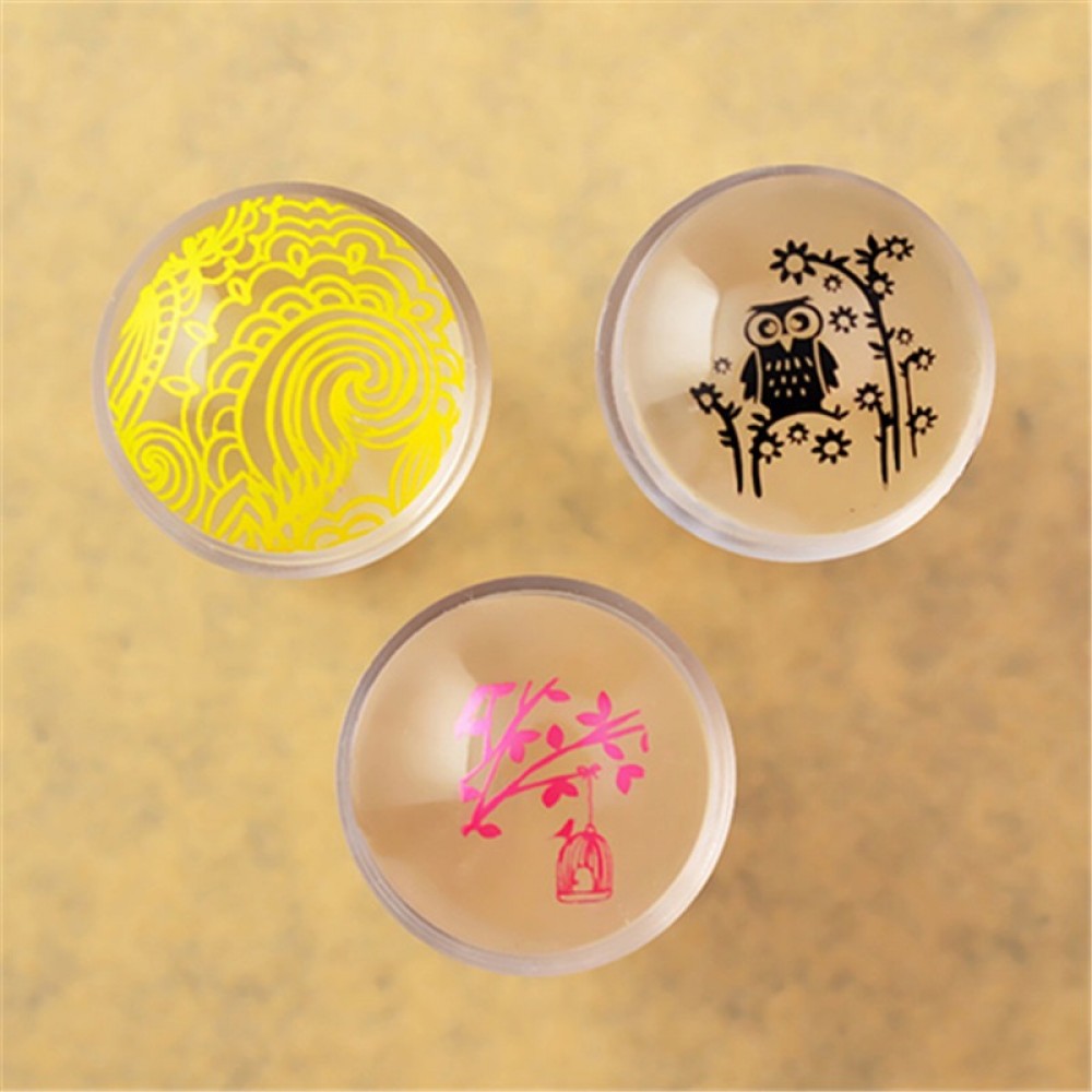 2Pcs Clear Stamper Scraper Mini DIY Nail Art Image Plate Transfer Manicure Tool
