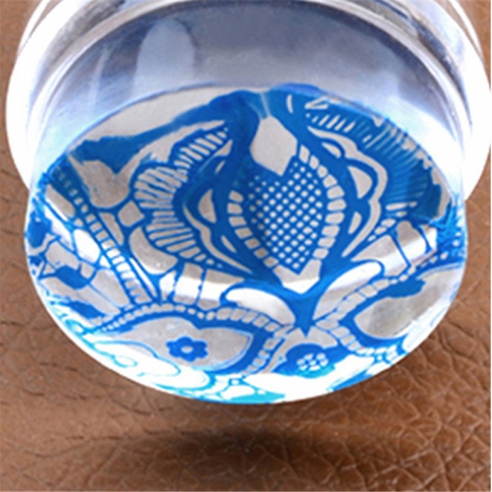 2Pcs Clear Stamper Scraper Mini DIY Nail Art Image Plate Transfer Manicure Tool