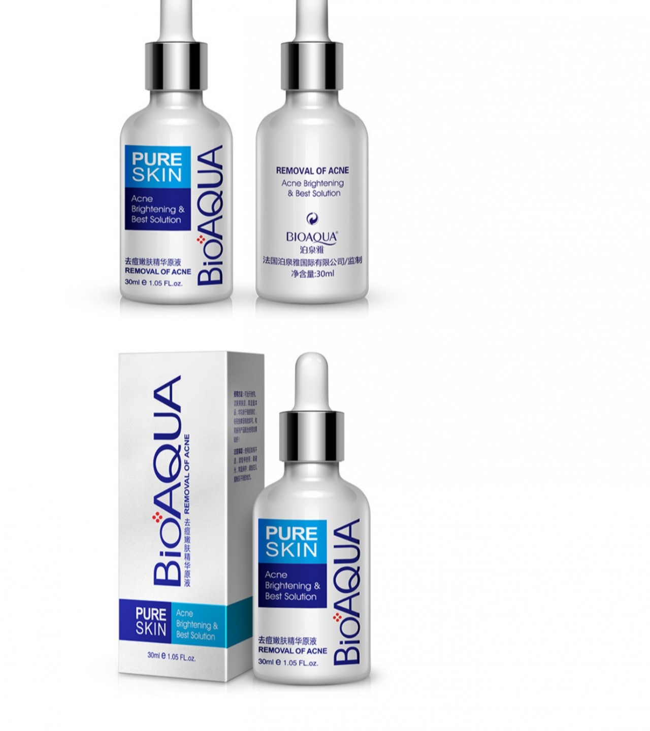Bio Aqua Pure Skin Anti Acne Serum Facial Removal Solution Oil Control.