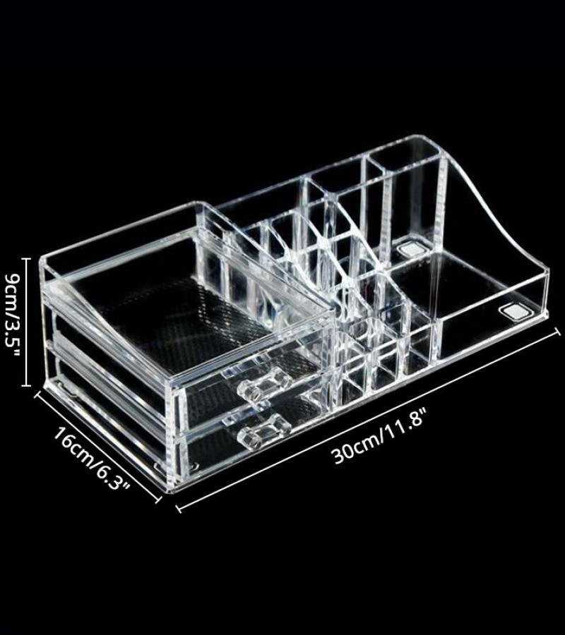 Clear Acrylic Cosmetic Organizer Makeup Drawer Organizer Lipstick Liner Brush Lip Gloss Holder