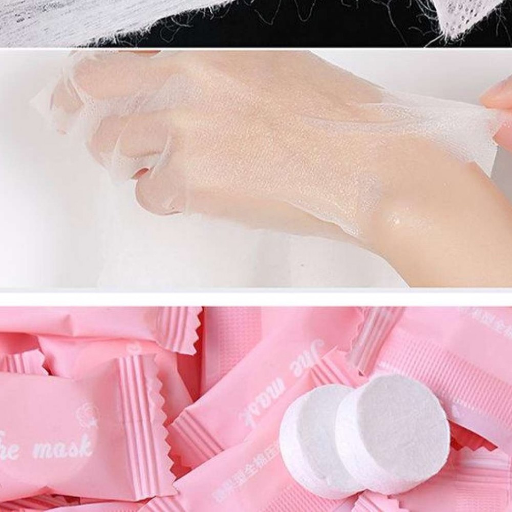 Compressed Face Mask Paper - Disposable Facial Masks Papers - Natural Skin Care Wrapped Masks - 5 PC