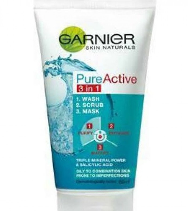Garnier Face wash 3 in 1 wash scrub mask