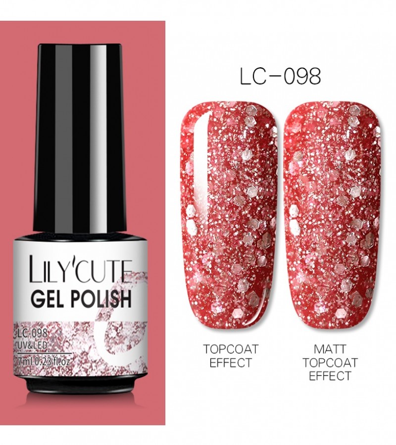 LILYCUTE 7ml Gel Nail Polish For Nails Semi Permanent Soak Off Gel UV LED (NO:98)