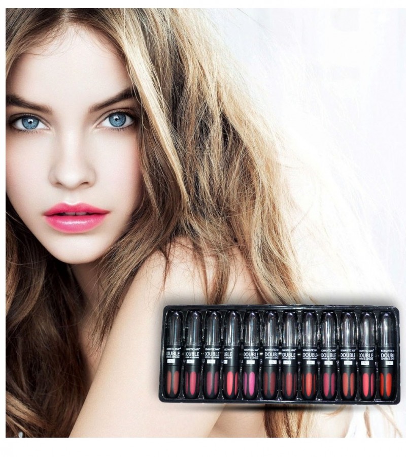 Romantic May Double LIP GLOSS and Lipstick  Romantic Double LIP GLOSS and Lipstick   FM1711   FM1711