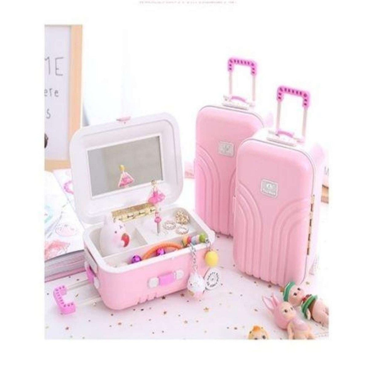 Trolley Travel Bag Music Jewelry Box