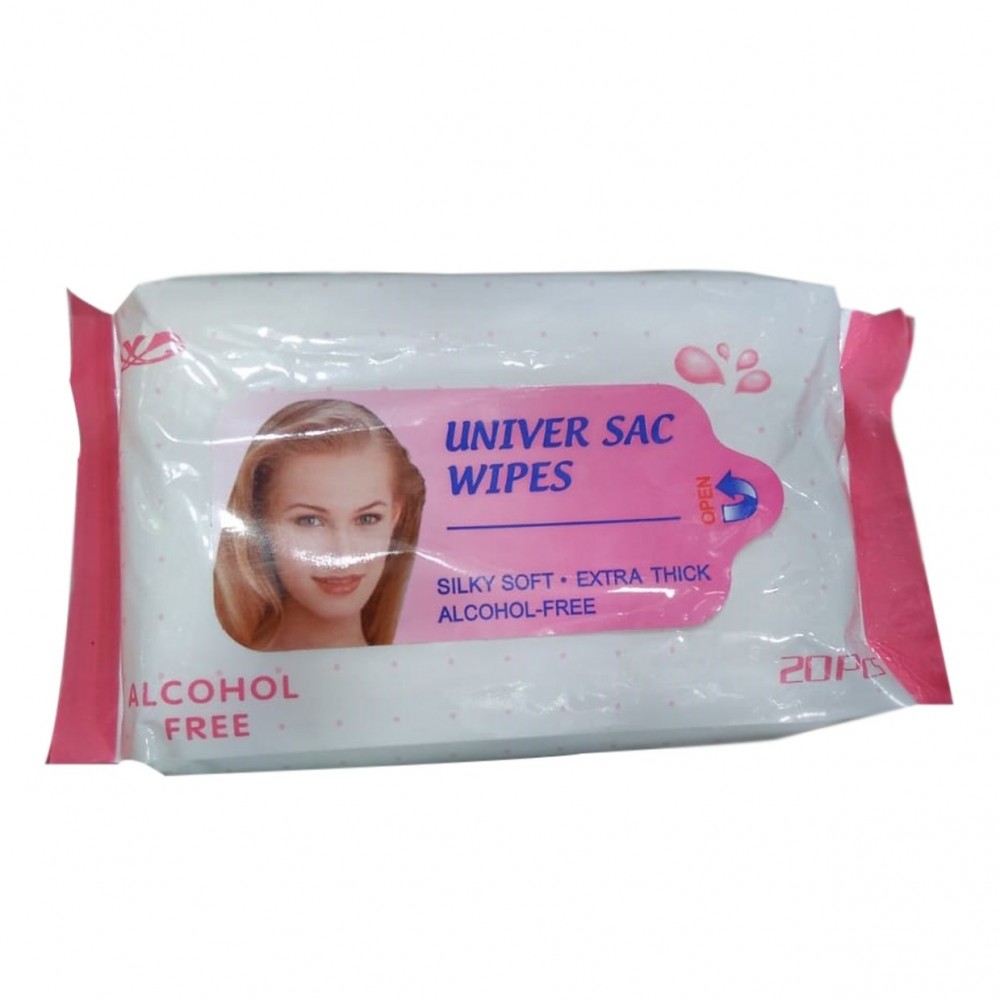 Univer Sac Wipes - Alcohol Free 20 Wipes