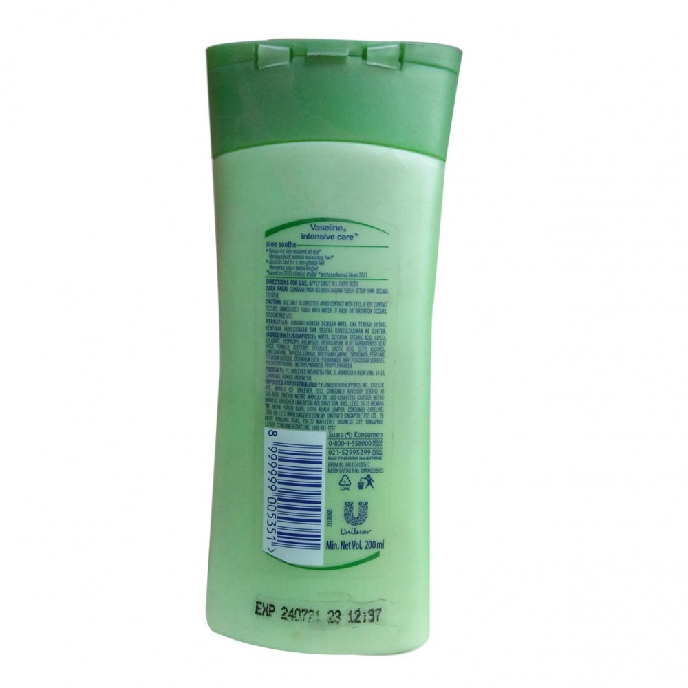 Vaseline Intensive Care Aloe Vera Lotion - 200 ML