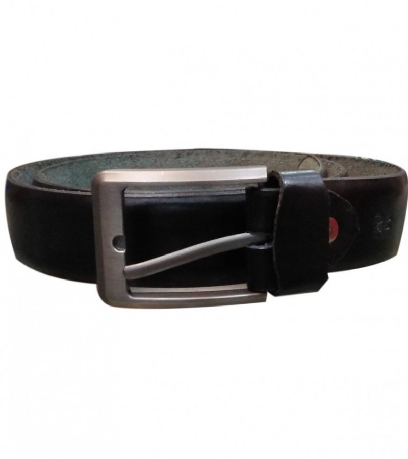 High Quality Black Leather Belt With Silver Buckle For Men