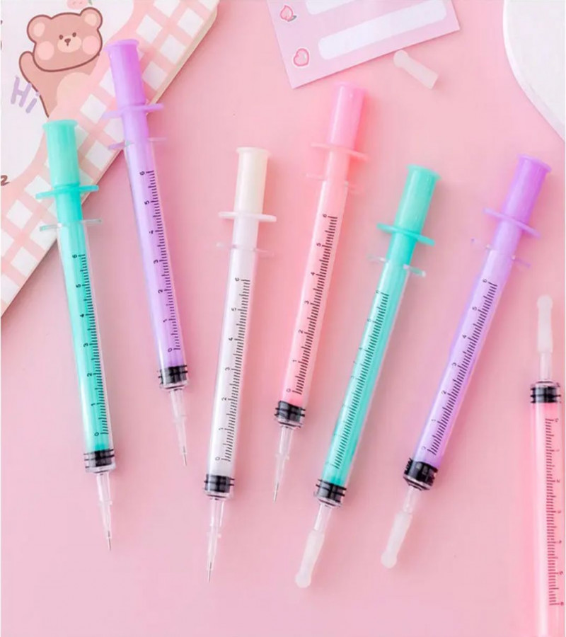 Colorful Unique Style Fountain Pens For Stationery Lovers-Syringe_Style Pen With Colorful Body Smooth Ink Flow Fountain Pen With Cartridge-2313