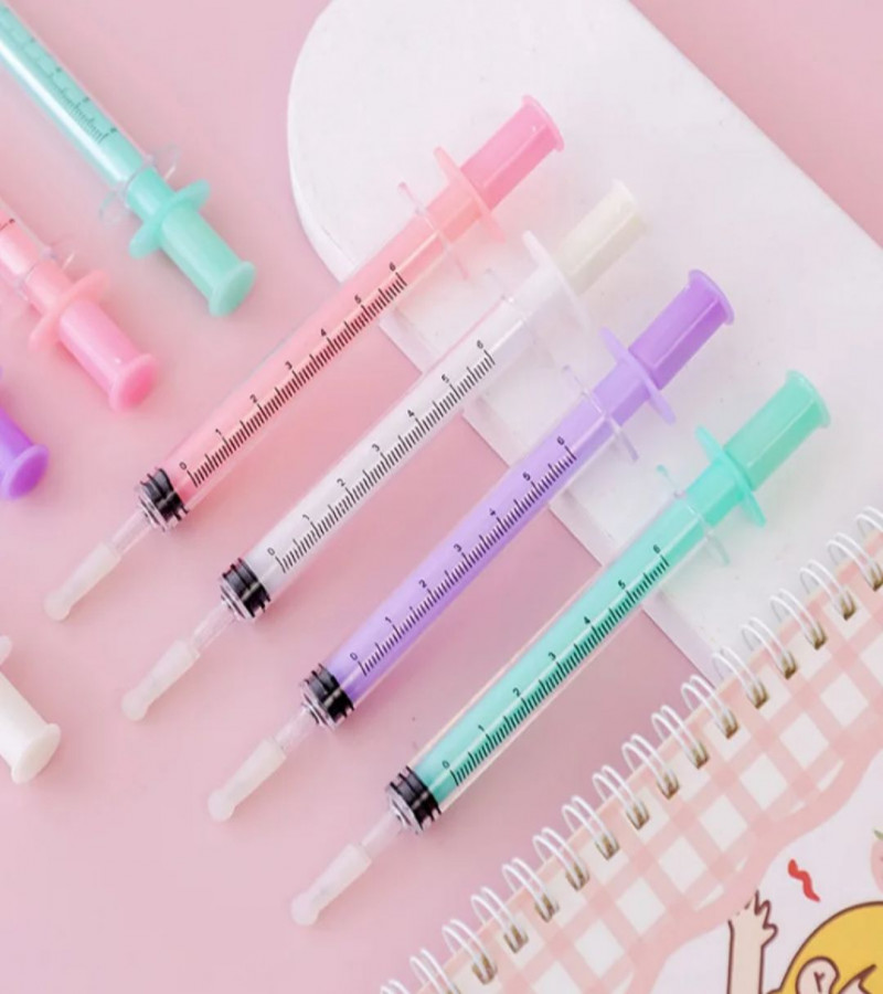 Colorful Unique Style Fountain Pens For Stationery Lovers-Syringe_Style Pen With Colorful Body Smooth Ink Flow Fountain Pen With Cartridge-2313