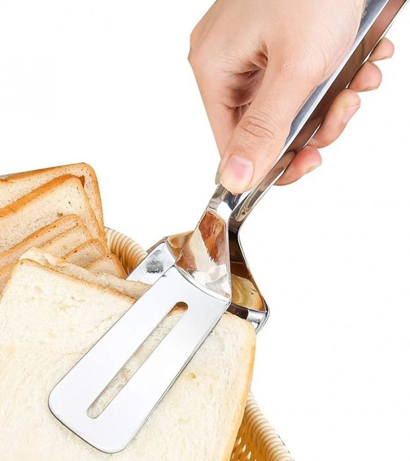 HOT DEAL MO1.Stainless Steel Kitchen Food Tongs Barbecue Plier Fried Steak Clamp Burger Pizza Bread Clip Multipurpose Gripper (1)only299