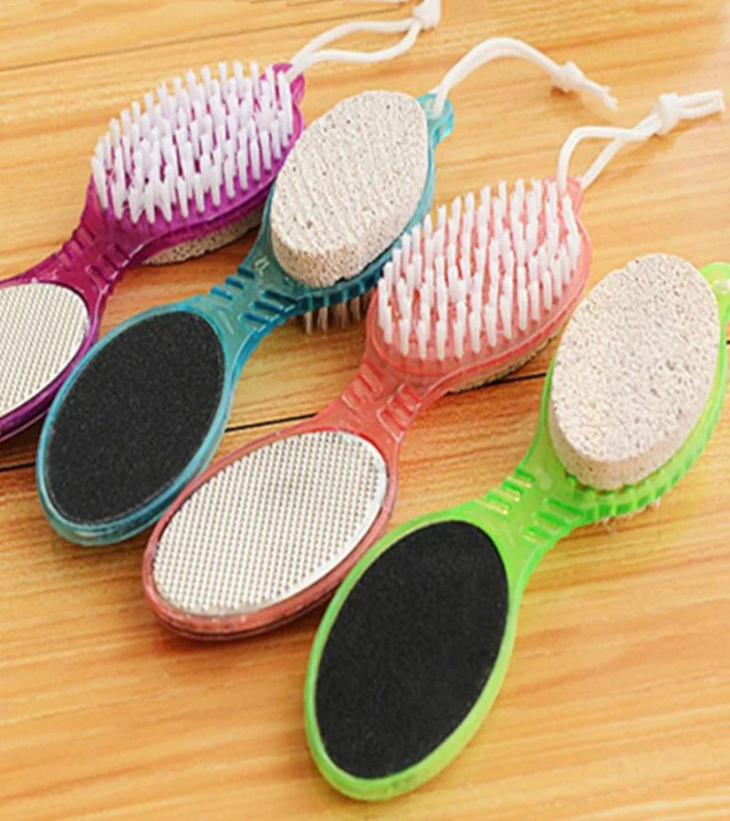 HOT DEAL NO1.1PC 4-in-1 Pedicure Paddle Kit Tool with Pumice Stone Foot Hand Toe Nail Cleaning Brush Foot File Callus Reducer Setonly 189