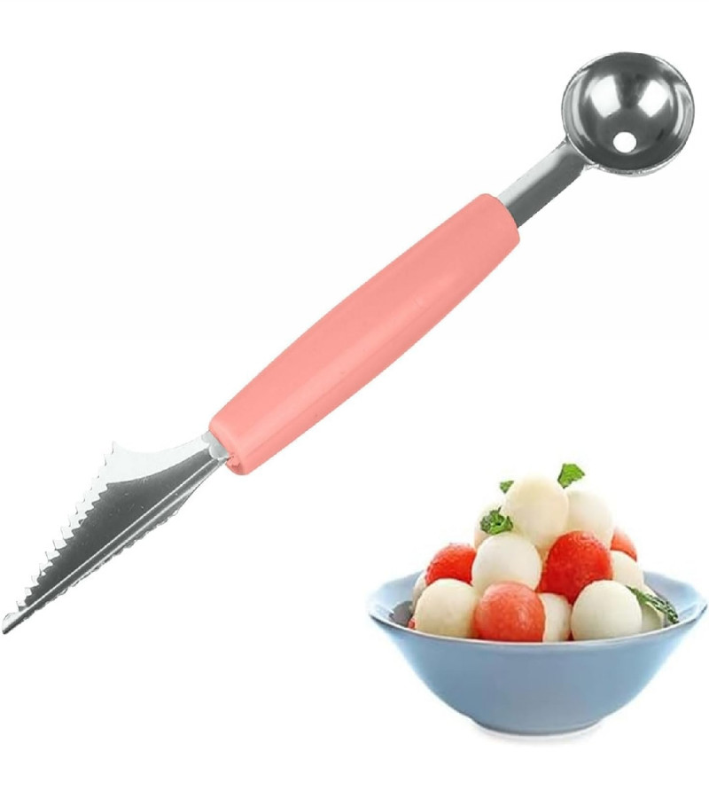 HOT DEALS NO1.2 in 1 Melon Ball Maker and Stainless Steel Multi Functional Dig Scoop with Carving Knife for DIY Fruit Salads and Desserts