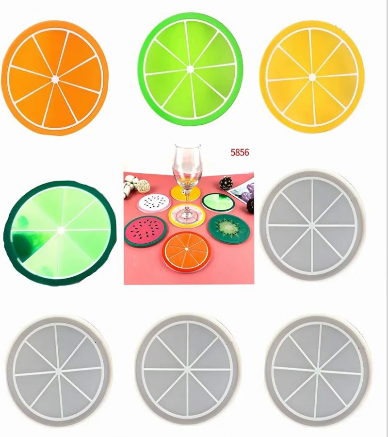 HOT DEALS NO1.Coaster molds 1pack Fruit Coaster molds for for epoxy Resin，Orange Coaster molds for Resin Casting