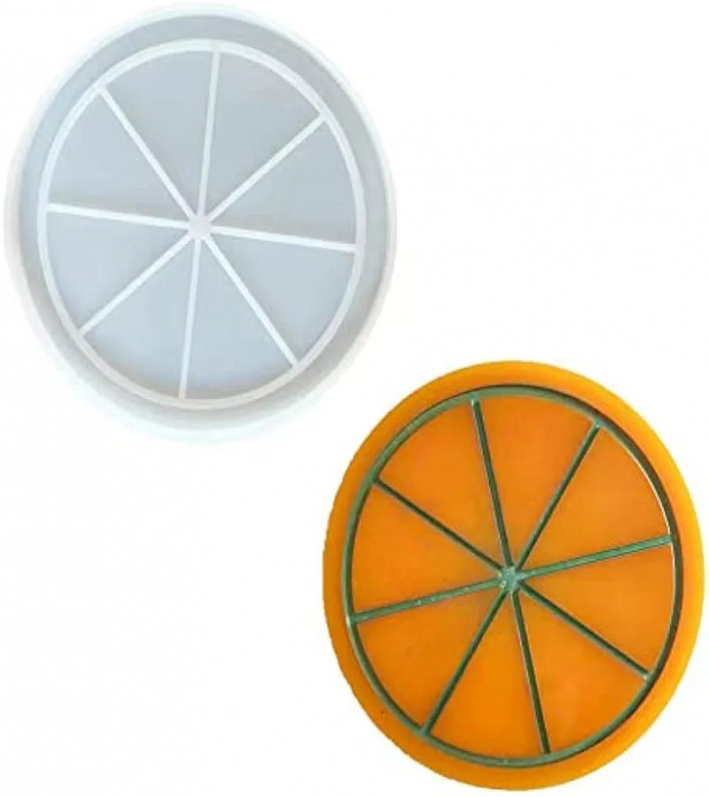 HOT DEALS NO1.Coaster molds 1pack Fruit Coaster molds for for epoxy Resin，Orange Coaster molds for Resin Casting