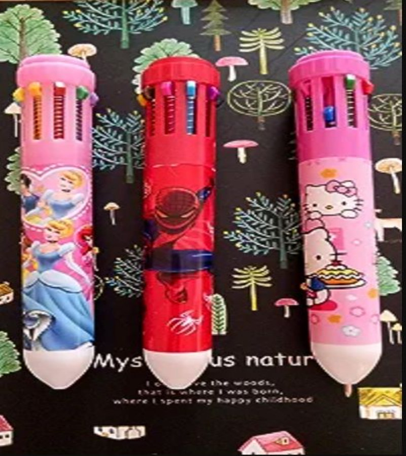 HOT DEALS NO1.piece big fat pen multi color pen 10 color ink in one jumbo pen cute cartoon pen for kids arthritis drawing smooth writing ONLY 99