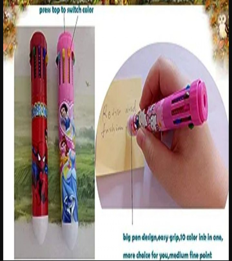 HOT DEALS NO1.piece big fat pen multi color pen 10 color ink in one jumbo pen cute cartoon pen for kids arthritis drawing smooth writing ONLY 99